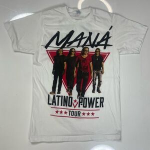 Mana Latino Power Tour Graphic T-shirt Women XS White Short Sleeve Music